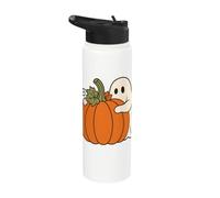 Halloween Ghost Pumpkin Spooky Season Autumn Humor Stainless Steel Insulated Water Bottle