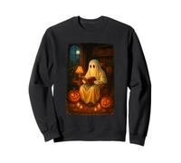 Halloween Ghost Reading Books Teacher Librarian Halloween Felpa