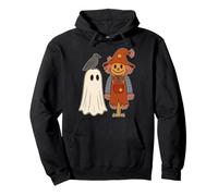Halloween Ghost Scarecrow Crow Autumn Spooky Season Felpa con Cappuccio
