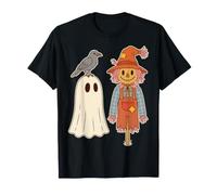 Halloween Ghost Scarecrow Crow Autumn Spooky Season Maglietta