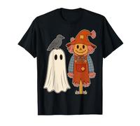 Halloween Ghost Scarecrow Crow Autumn Spooky Season Maglietta