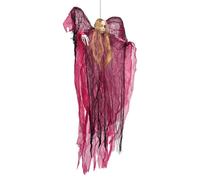 Halloween Ghost, Spooky Red Ghost Ornament, Voice Activated Halloween Decoration, LED Lighted Haunted Room Decor, Indoor Outdoor Party Accent for Porch Patio Yard Tree 47.24x27.56x3.94 Inches