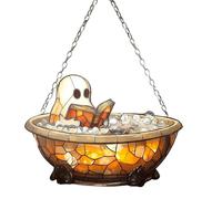 Halloween Ghost Window Decor Sun Catcher, Reading Book Design Rainbow Art Hanging Ornament For Workplace Garden Car House Classroom Balcony Festive Display Accent, 58g