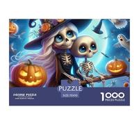 Halloween Ghost with Pumpkin And Leaves Materiale Resistente Ai Colori Attività Rilassante, Perfetta Per Ridurre Ansia E Godersi La Calma 70x50cm/1000pcs
