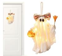 Halloween Ghosts - Lanterna luminosa a LED | 35 cm Fabric Hanging Ghost | 70 g Cloth Design, batteria AAA Powered, Hanging Ornament, Porch Decor, Pumpkin Detail, Handmade Style