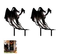 Halloween Ghosts Metal Garden Stakes Decorative, Black Ghosts Silhouette States Garden Decor for Outside Outdoor Decor Yard Art,Patio,Lawn Ornaments Gifts for Women/Men/Halloween Lovers Gifts
