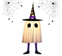 Halloween Ghosts Ornament, Glowing Pendant Decor, Witch Hat Decoration, Horror Holiday Display, Lighted Hanging Figure for Decorating Courtyards, Haunting Porches, Enhancing Patios, Styling Walls