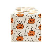 Halloween Ghosts Table Runner 13X72 in Cute Ghost Pumpkin Tablecloth