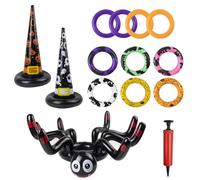Halloween giochi lancio dell'anello,gioco gonfiabile di lancio degli anelli cappello della strega ragni per i bambini, bomboniere della festa Halloween Gioco della festa all'aperto in casa