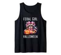 Halloween Girl Racoon Zucche Divertenti Spettrali E Feral Canotta