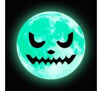 Halloween Glow Moon Wall Stickers - Fluorescent Creepy Face Party Decor | PVC Glow In The Dark Moon Wall Sticker, Creepy Funny Face Design With Luminous Effect, Halloween Party Decor For Home Walls