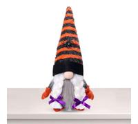 Halloween Gnome - Swedish Tomte Faceless Dwarf & Cute Spider Figurine