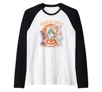 Halloween gnomi divertenti mostri zucca spezie strega grafica Maglia con Maniche Raglan