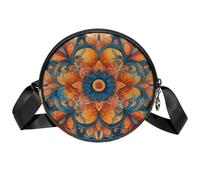 Halloween Goblin piccole borse a tracolla per telefono cellulare borse a portafoglio con grande capacità e tracolla regolabile per donne e ragazze, Stampa Mandala Arancione, 7x1.8 in