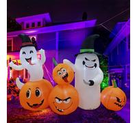 Halloween Gonfiabili Esterni Halloween Blowups Zucca All'aperto Pirata Fantasma 1,8 m per Festa di Vacanza Giardino Prato Cortile Patio Decor