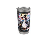 Halloween Goose Stained Art Trans Pride Witch Transgender Bicchiere termico in acciaio inox doppia parete