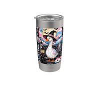 Halloween Goose Stained Art Trans Pride Witch Transgender Bicchiere termico in acciaio inox doppia parete