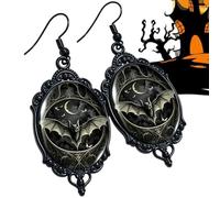 Halloween Gothic Earrings - Vintage Black Cutout Metal Frame Hoop Dangle