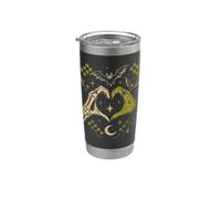Halloween gotico Witchcore scheletro strega cuore Halloween Bicchiere termico in acciaio inox doppia parete