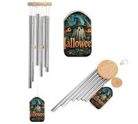 Halloween gotico zucche e fantasmi campanelli a vento commemorativo tono profondo scacciaspiriti con 6 tubi in alluminio decorazione da giardino esterno cortile