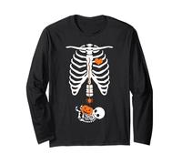 Halloween Gravidanza Annuncio Scheletro Zucca per la Mamma Maglia a Manica