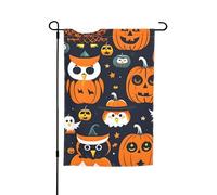 Halloween gufo fantasma zucca stampa versatile ed elegante bandiera da giardino tutte le stagioni all'aperto cortile decorazione portici giardini