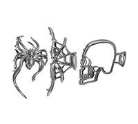 Halloween Hair Clips - Alloy 2.95 Inch | Kids Hair Accessories with Creative Goth Metal Claw Clamp | Kids Haiř Accessories, with 3 Pieces Decorative Spooky Spider Skeleton Haiř
