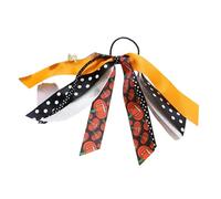 Halloween Hair Ties | Girls Hair Bobbles | Girls Bow | Pumpkin Ribbon Scrunchies | Ponytail Holder Hair Accessories | Lastic Ponytail Holders For Halloween Decoration