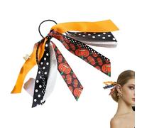 Halloween Hair Ties, Zucca Ribbon Scrunchies, Hair Scrunchy Ties, Elastic Ponytail Holders, Halloween Accessories For Girls, Festive Hair Accessories, Cute Halloween Scrunchies, Halloween By