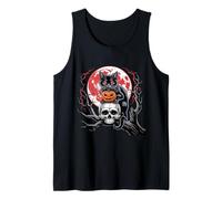 Halloween Hallows Night Black Cat Pumpkin Horror Skull Canotta