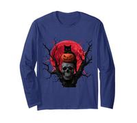 Halloween Hallows Night Black Cat Pumpkin Horror Skull Maglia a Manica