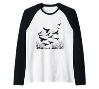 Halloween Harbingers Ravens Prendere Il Volo Insieme Maglia con Maniche Raglan