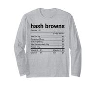 Halloween Hash Browns Nutrizione Costume Grafica Maglia a Manica