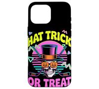 Halloween Hat Trick Or Treat Hockey Su Ghiaccio Teschio Custodia per iPhone 16 Pro Max