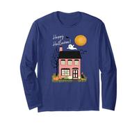Halloween Haunted Casa Rosa con Fantasma Maglia a Manica