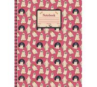 Halloween Haunted Ghost Pink Notebook Paperback College-Ruled 8.5"x11": Matte Journal with Spooky Bats & Pumpkins - Perfect for Cute Stationery, School Notes, Scary Writing, and Girls & Ghouls <3