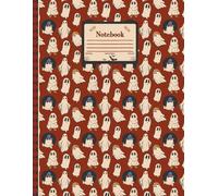 Halloween Haunted Ghost Red Notebook Paperback College-Ruled 8.5"x11": Matte Journal with Spooky Bats & Pumpkins - Perfect for Cute Stationery, School Notes, Scary Writing, and Girls & Ghouls <3