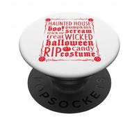 Halloween Haunted House divertente spaventoso luna stella cimitero segno PopSockets PopGrip Adesivo