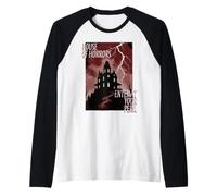 Halloween Haunted House of Horrors Entra a Tuo Rischio e Pericolo Maglia con Maniche Raglan