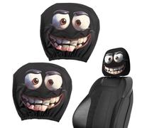 Halloween Headrest Covers - 1 Pair Elastic Automobile Protector for Car Seat Head Rest, Breathable Fabric with Stretchable Fit, Interior Decoration Accessories for Driver Passenger Auto Festival Theme