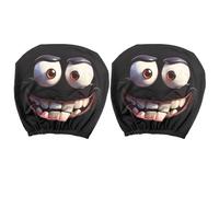 Halloween Headrest Covers - 10.24x11.02 Inches Automobile Headrest Protector for Driver, Comfortable Breathable Fabric with Elastic Fit, Auto Interior Decoration for Holiday, Passenger, Car Seat