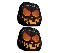 Halloween Headrest Covers - Automobile Headrest Protector, Big Eyes Scary Pumpkin | Double Sided Printing Elastic Car Interior Accessory, Driver Passenger Vehicle Decoration For Holiday Spooky Ride