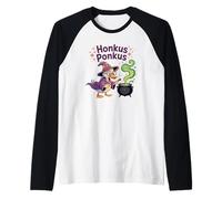 Halloween Honkus Ponkus Agical Witch Duck Maglia con Maniche Raglan