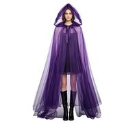 Halloween Hooded Cloak - Gothic Long Mesh Breathable Cape for Cosplay