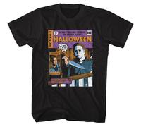 Halloween - Horror Comic - American Classici - Solido Nero Adulto Manica Corta T