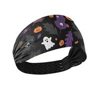 Halloween Horror Foglie Nere Raffreddamento fascia titolare organizzatore fasce elastiche per la testa per le donne per la corsa basket allenamenti allenamenti