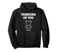 Halloween Horror Funny Quote Thinking of You Voodoo Doll Felpa con Cappuccio