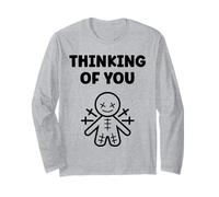 Halloween Horror Funny Quote Thinking of You Voodoo Doll Maglia a Manica