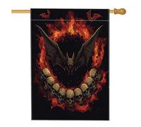 Halloween Horror Gothic Bat Front Yard Backyard Juta Verticale Casa Bandiere 28x40 Doppio Lato per Esterno, Anime Spaventoso Scheletro Piccole Bandiere Prato Bandiere, Vintage Creepy Home Outdoor