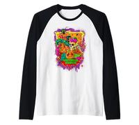 Halloween Horror Nights Neon Splatter Lil Boo Front & Back Maglia con Maniche Raglan